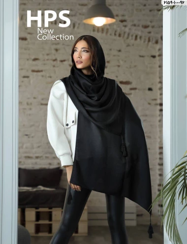 شال نیلا براق منگوله دار کد 61590100096