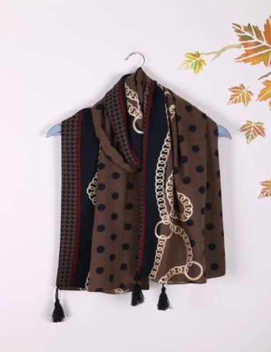 شال موهر منگوله دار عرض 75 کد 6254