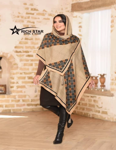 شال نخی پاییزه منگوله دار کد 10373
