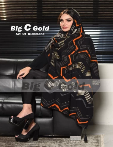 شال موهر پاییزه منگوله دار عرض 75 کد 6718