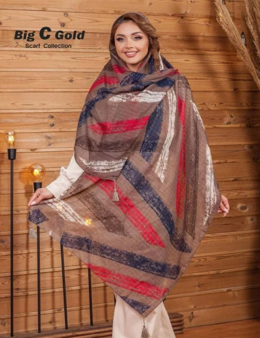 شال نخی بهاره منگوله دار 0345