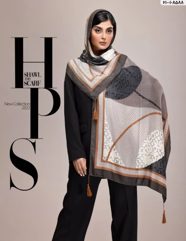 شال نخی ژاکارد منگوله دار عرض 75 کد 6100108588
