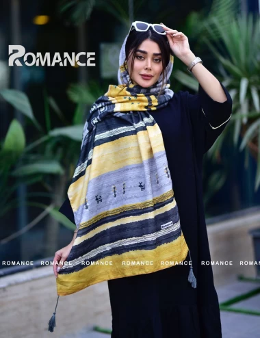 شال نخی پاییزه منگوله دار عرض 75 کد 5393