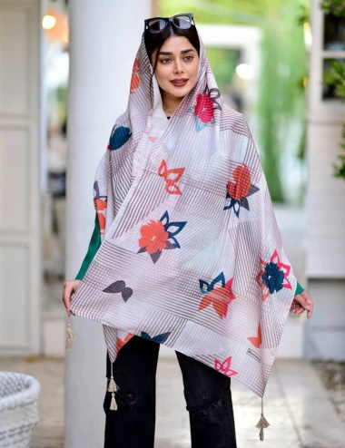 شال نخی منگوله دار کد 8962