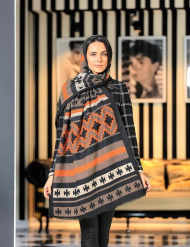 شال موهر ریشه پرزی عرض 70 کد 6323