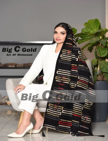 شال موهر پاییزه منگوله دار عرض 75 کد 6719