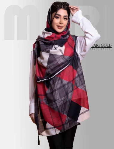 شال نخی منگوله دار رنگ سال عرض 75 کد 8392