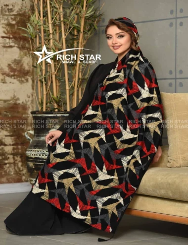 شال نخی بهاره منگوله دار 0352