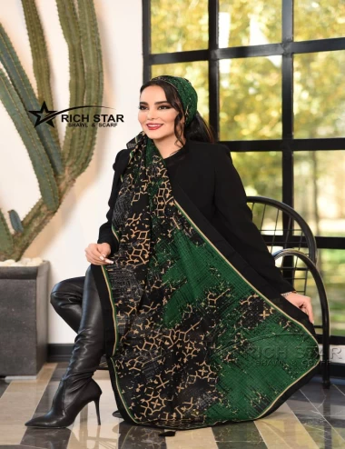 شال نخی پاییزه منگوله دار عرض 75 کد 6296