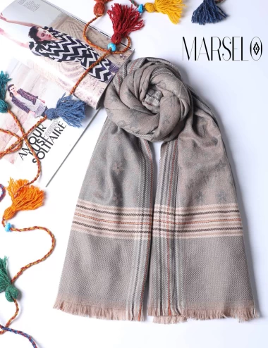 شال موهر وارداتی ریشه دار عرض 75 کد 5748