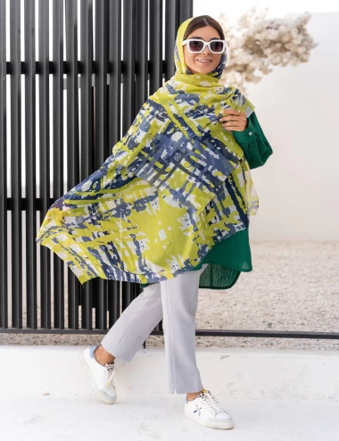 شال نخی لب ترک عرض 80 کد 8246