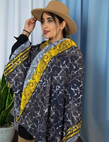 شال نخی منگوله دار عرض 75 کد 6568