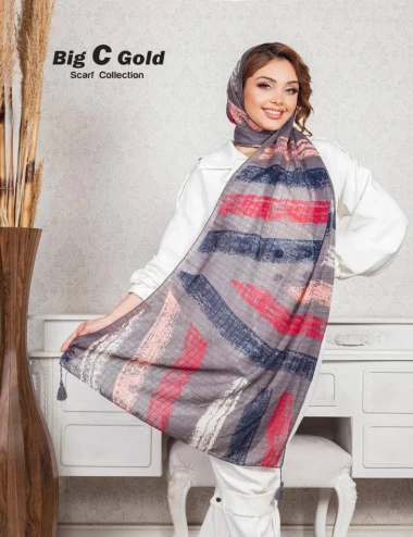 شال نخی بهاره منگوله دار 0345