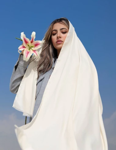 شال نخی سیااسکارف منگوله دار کد8986