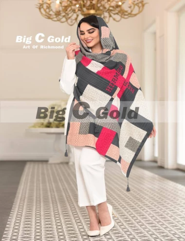 شال نخی منگوله دار عرض 75 کد 8559