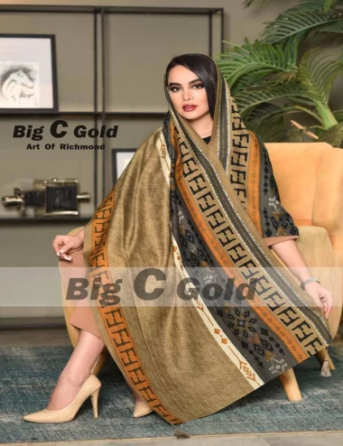 شال نخی پاییزه منگوله دار عرض 75 کد 6637