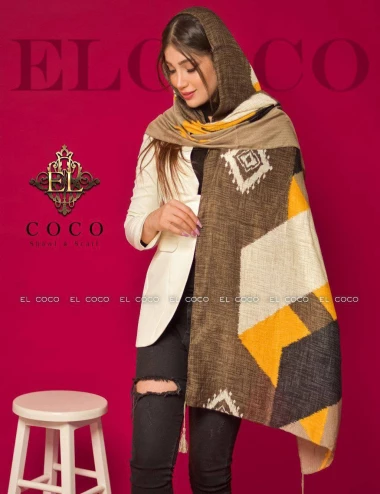 شال نخی منگوله دار عرض 75 کد 8447