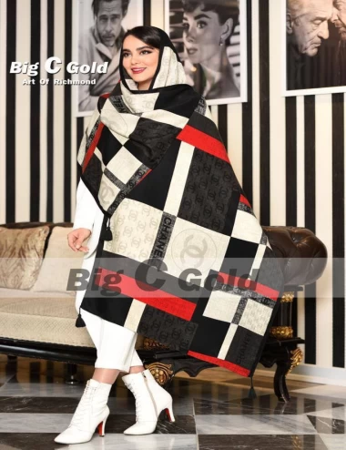 شال نخی پاییزه منگوله دار عرض 75 کد 5991