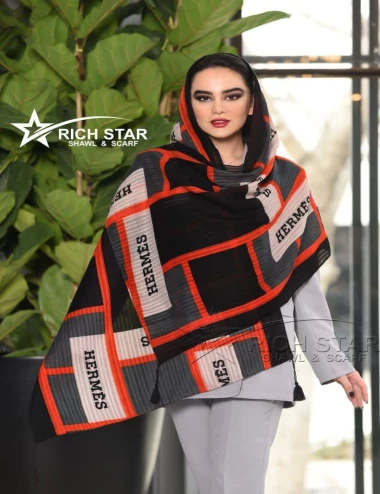 شال نخی منگوله دار عرض 75 کد 8475