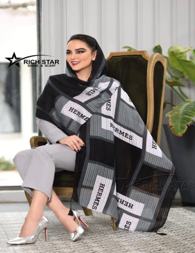 شال نخی منگوله دار عرض 75 کد 8475