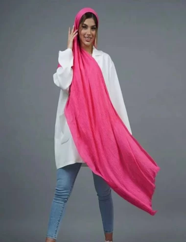 شال پفکی ریشه پرزی عرض 80 کد 6174
