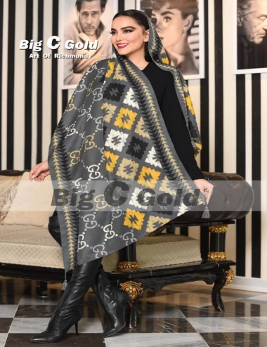 شال نخی پاییزه منگوله دار عرض 75 کد 6303