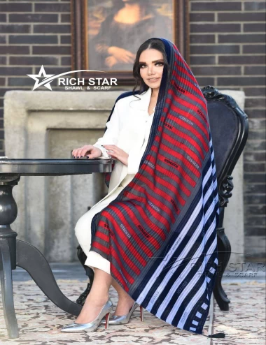 شال نخی منگوله دار عرض 75 کد 8292