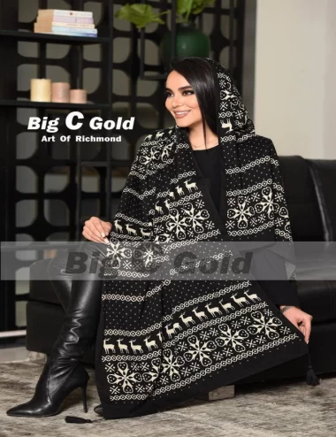 شال نخی پاییزه منگوله دار عرض 75 کد 6638