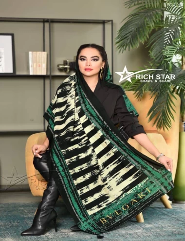 شال نخی پاییزه منگوله دار عرض 75 کد 5549