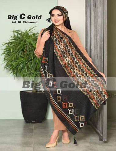 شال نخی پاییزه منگوله دار عرض 75 کد 5787