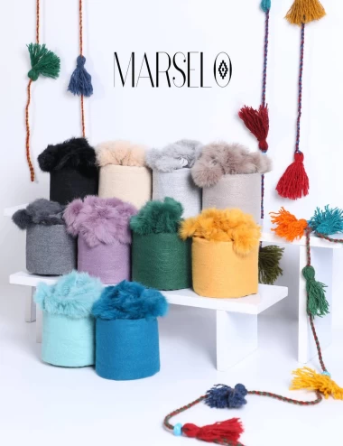 شال موهر وارداتی پوم پوم عرض 75 کد 5750