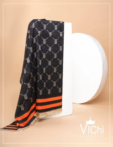 شال موهر دورو وارداتی ریشه پرزی عرض 75 کد 6449