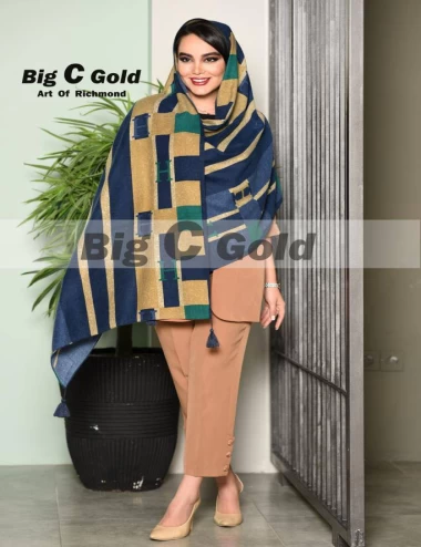 شال موهر منگوله دار عرض 75 کد 6730