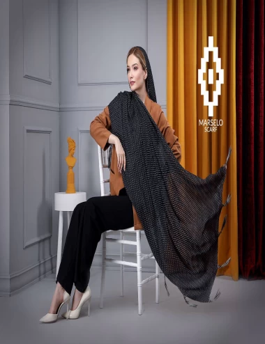 شال نخ پنبه دورو مزونی عرض 75 کد 5756