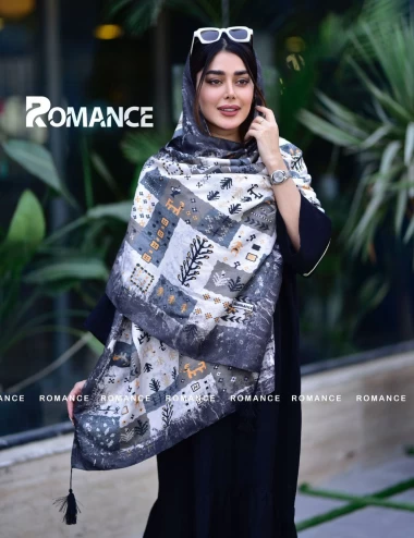 شال نخی پاییزه منگوله دار عرض 75 کد 5391