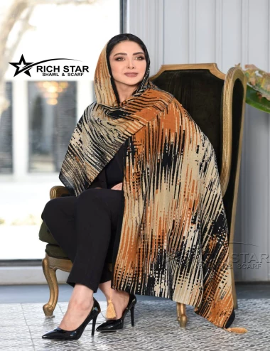 شال نخی منگوله دار عرض 75 کد 8471