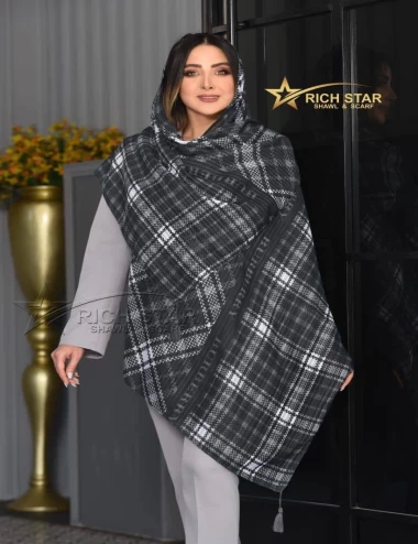 شال نخی منگوله دار عرض 75 کد 8269