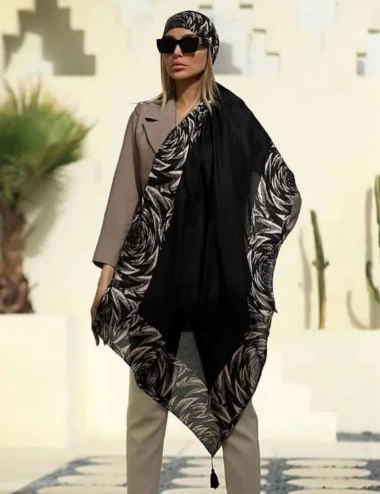 شال موهر منگوله دار عرض 75 کد 6395