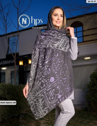 شال نخی ژاکارد منگوله دار 51004004