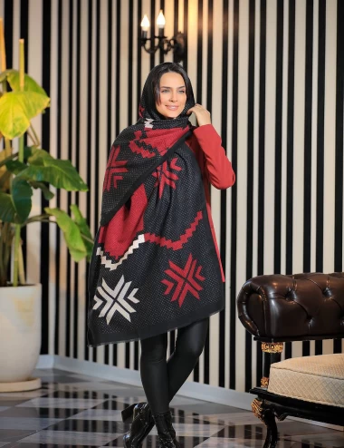 شال موهر ریشه پرزی عرض 70 کد 6322