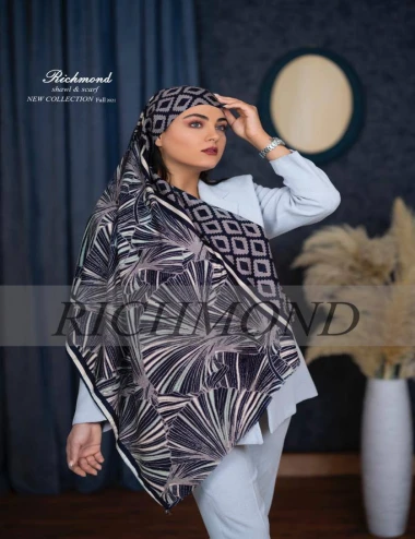 شال نخی پارچه نگینی ریشه پرزی0248