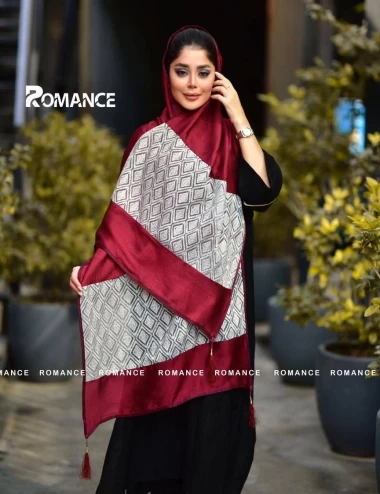 شال مجلسی شاین دستک کار شده عرض 75 کد 5382