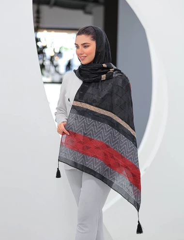 شال ژاکارد یونیک منگوله دار کد 8881