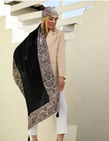 شال موهر منگوله دار عرض 75 کد 6395