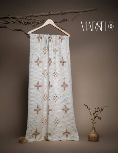 شال موهر وارداتی پوم دار کد 10401