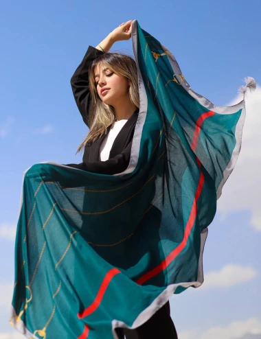 شال نخ اسلپ منگوله دار  کد 8979