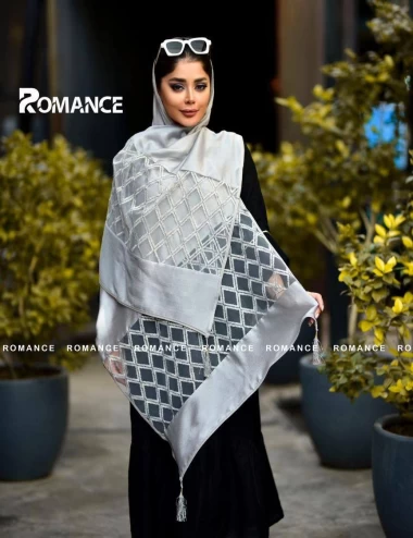 شال مجلسی شاین دستک کار شده عرض 75 کد 5382