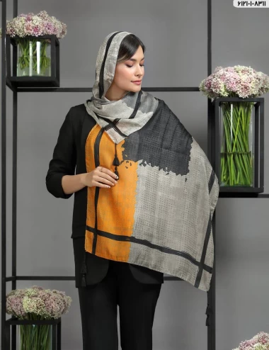 شال نخی سوزنی منگوله دار عرض 75 کد 61210108311