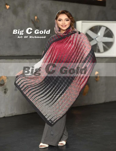 شال نخی ژاکارد منگوله دار 0643