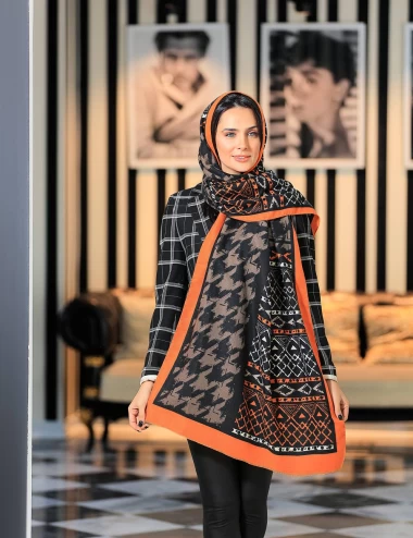 شال موهر ریشه پرزی عرض 75 کد 6399